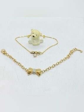 Brand New, Juicy Couture Gold Bracelet with Bow, Set Of 2